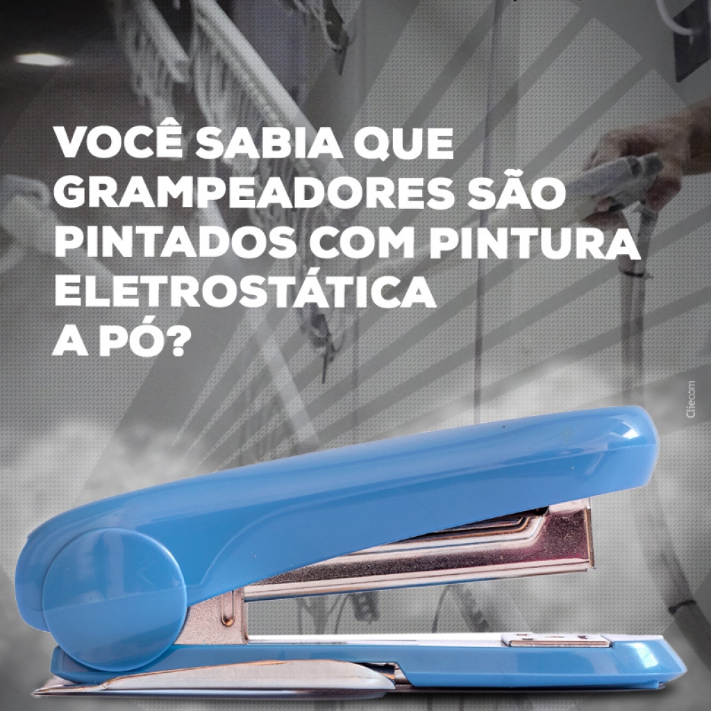 Você sabia que grampeadores são pintados com Pintura Eletrostática a Pó?